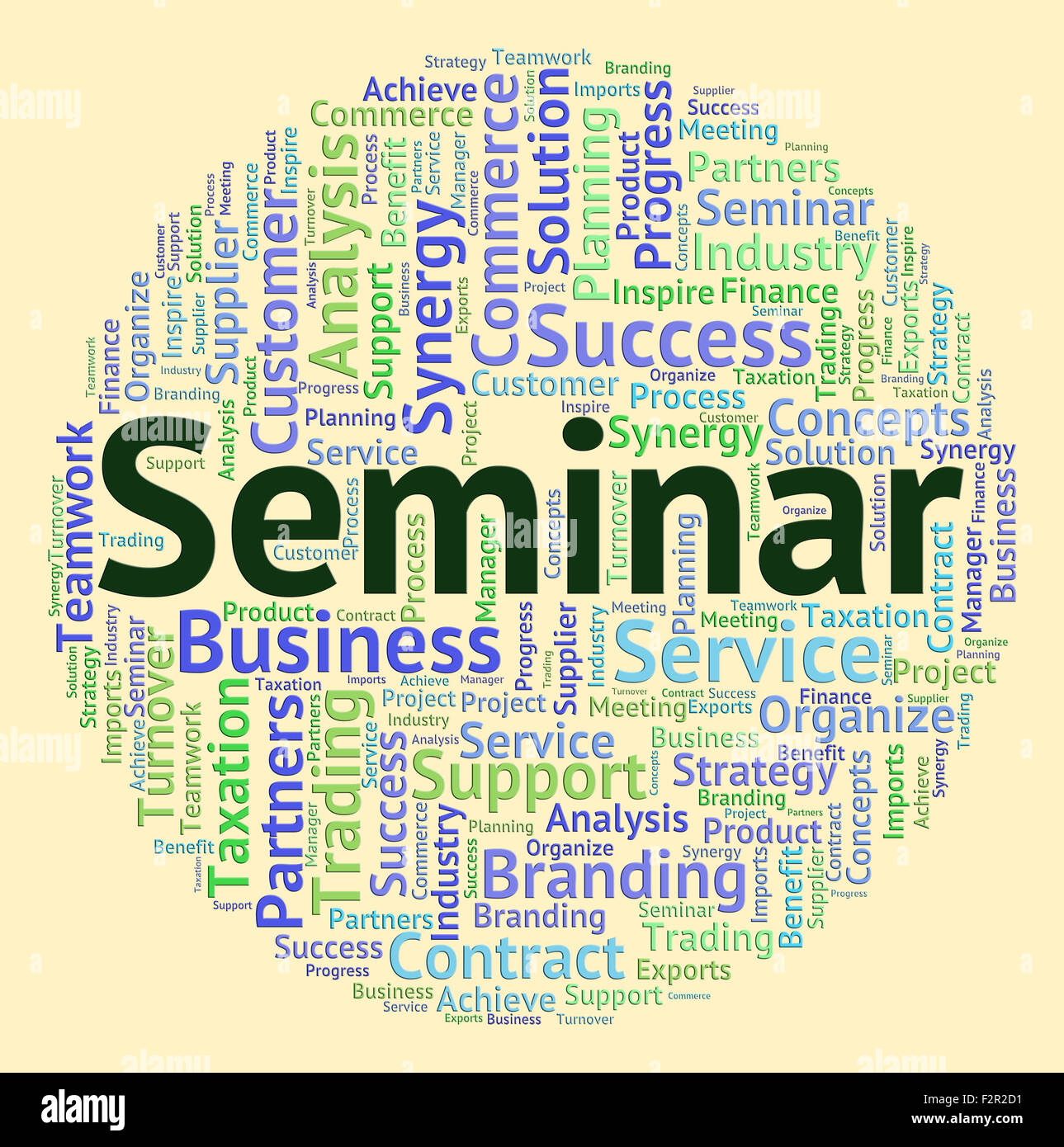 Seminar Word Showing Conference Speaker And Meeting Stock Photo - Alamy