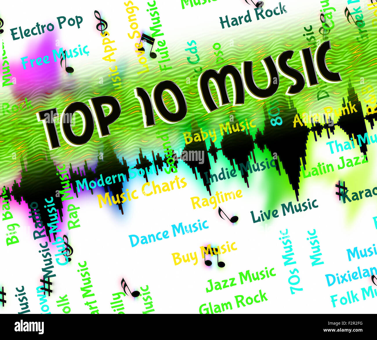 Music Charts Meaning Sound Track And Singing Stock Photo - Alamy
