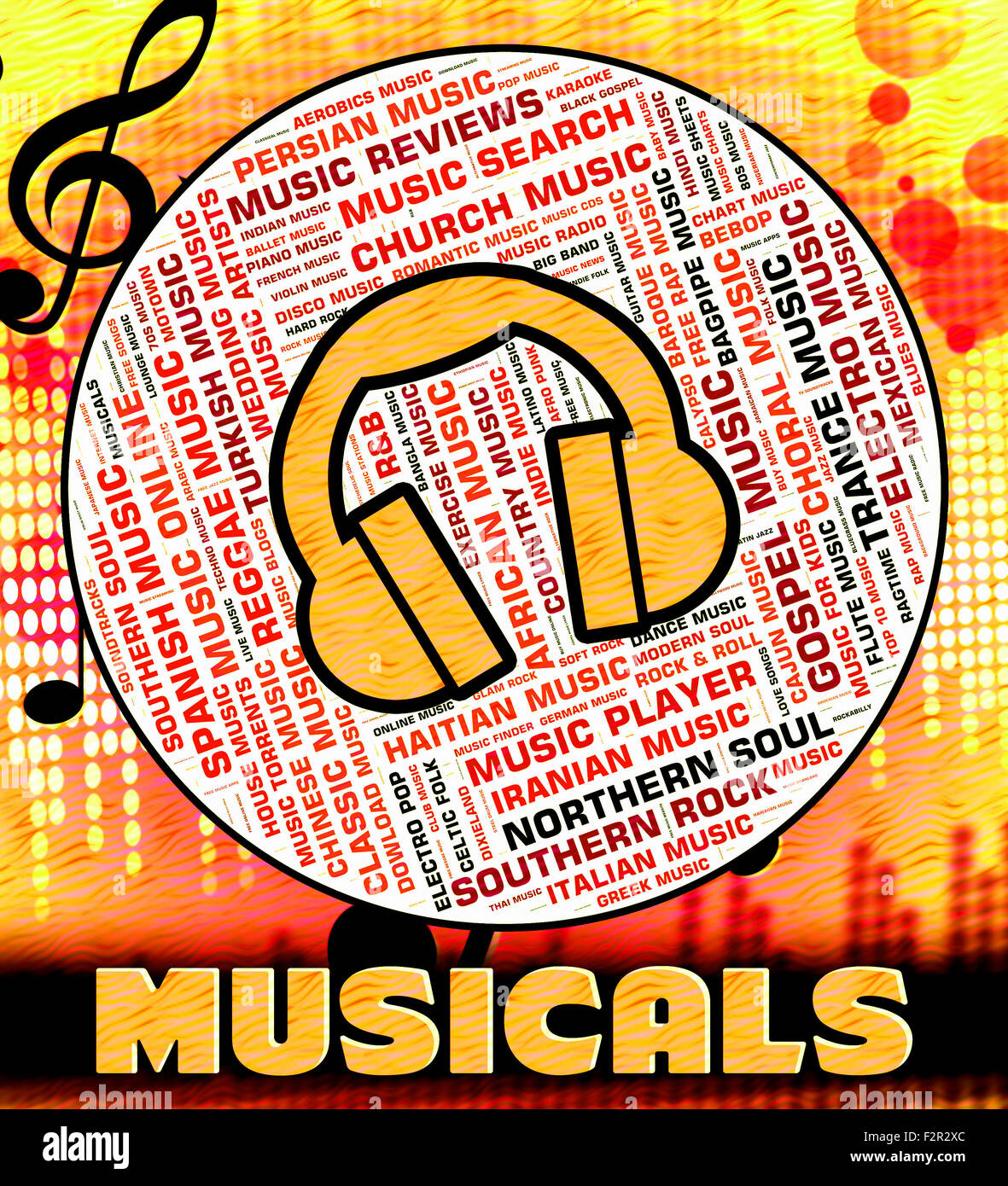 Musicals Word Meaning Sound Track And Harmonies Stock Photo Alamy