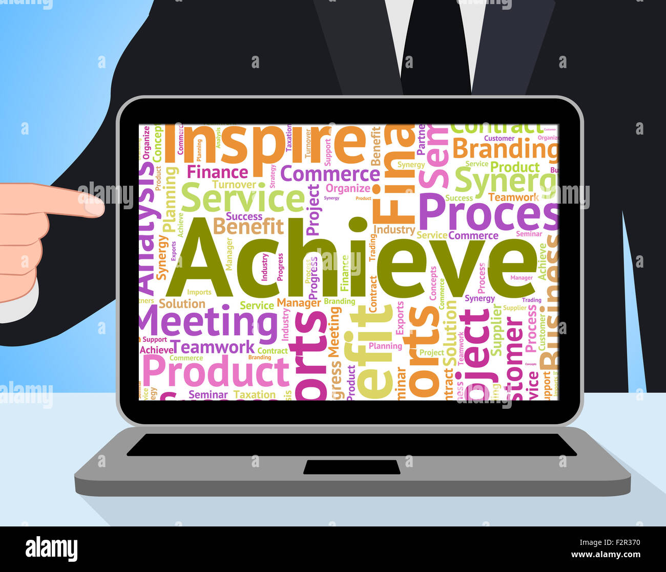 Achieve Word Showing Text Succeed And Success Stock Photo