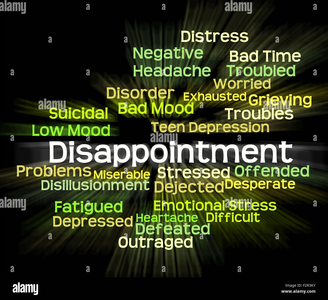 Disappointment Word Meaning Let Down And Text Stock Photo Alamy
