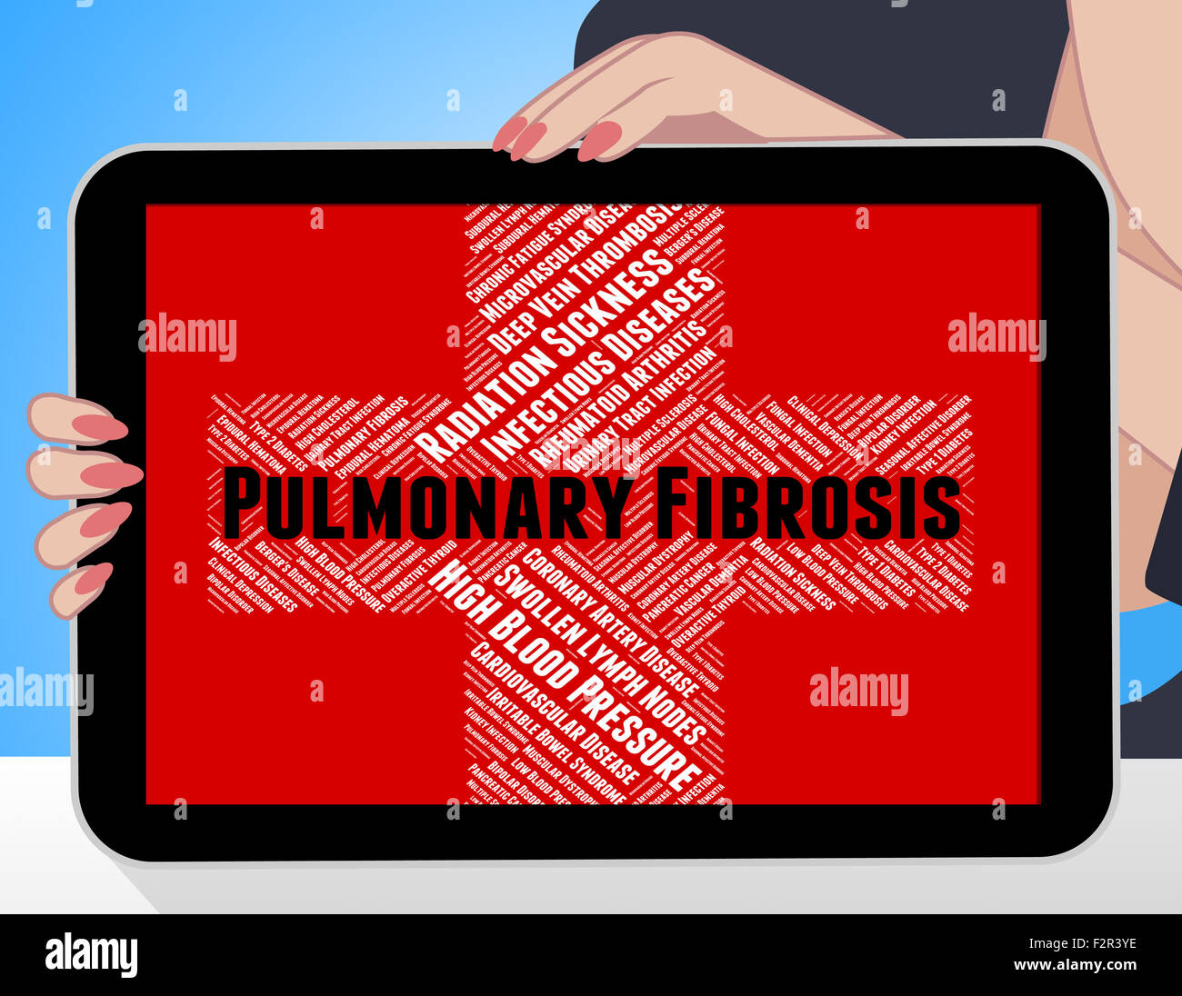 Pulmonary Fibrosis Indicating Poor Health And Respiratory Stock Photo