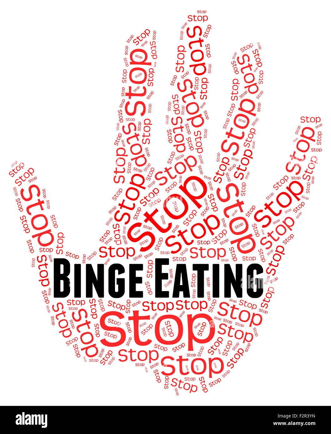 Stop Binge Eating Showing Gobble Down And Overindulgent Stock Photo