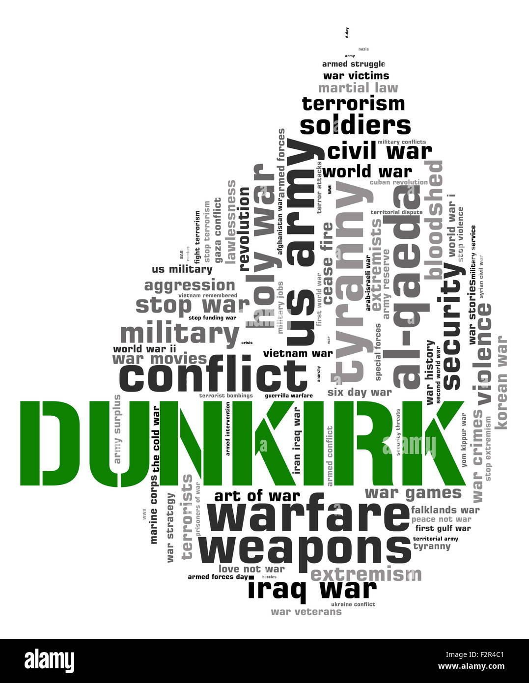 Dunkirk Word Showing Military Action And Allied Stock Photo