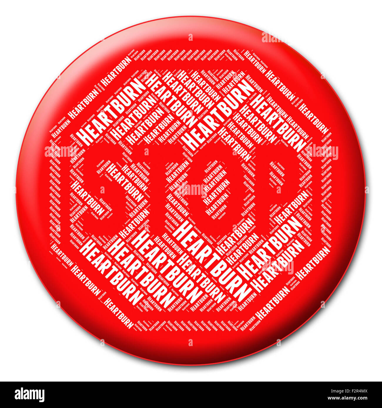 Stop Heartburn Meaning Acid Indigestion And Caution Stock Photo