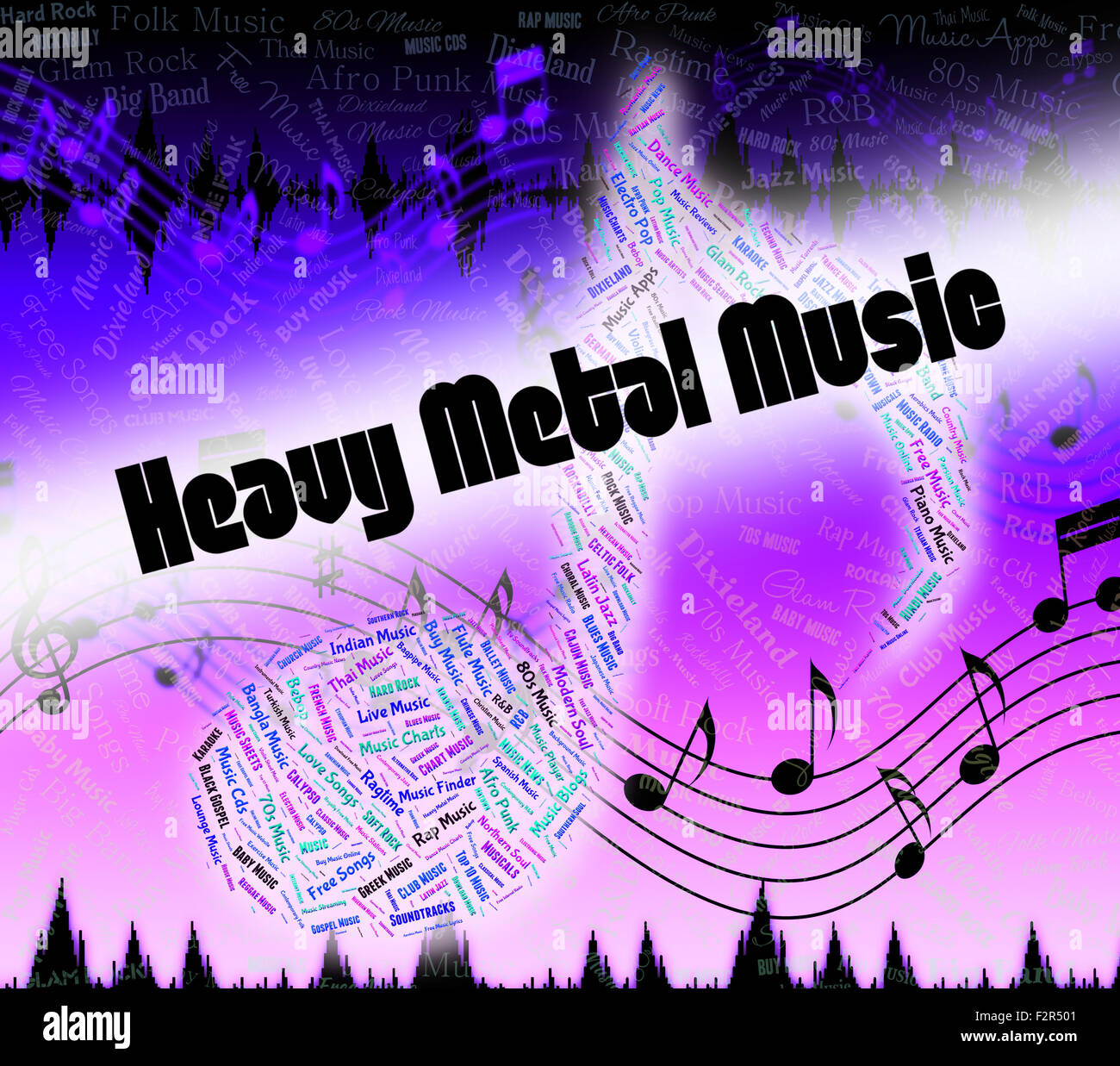 Heavy Metal Music Representing Sound Track And Metalhead Stock Photo
