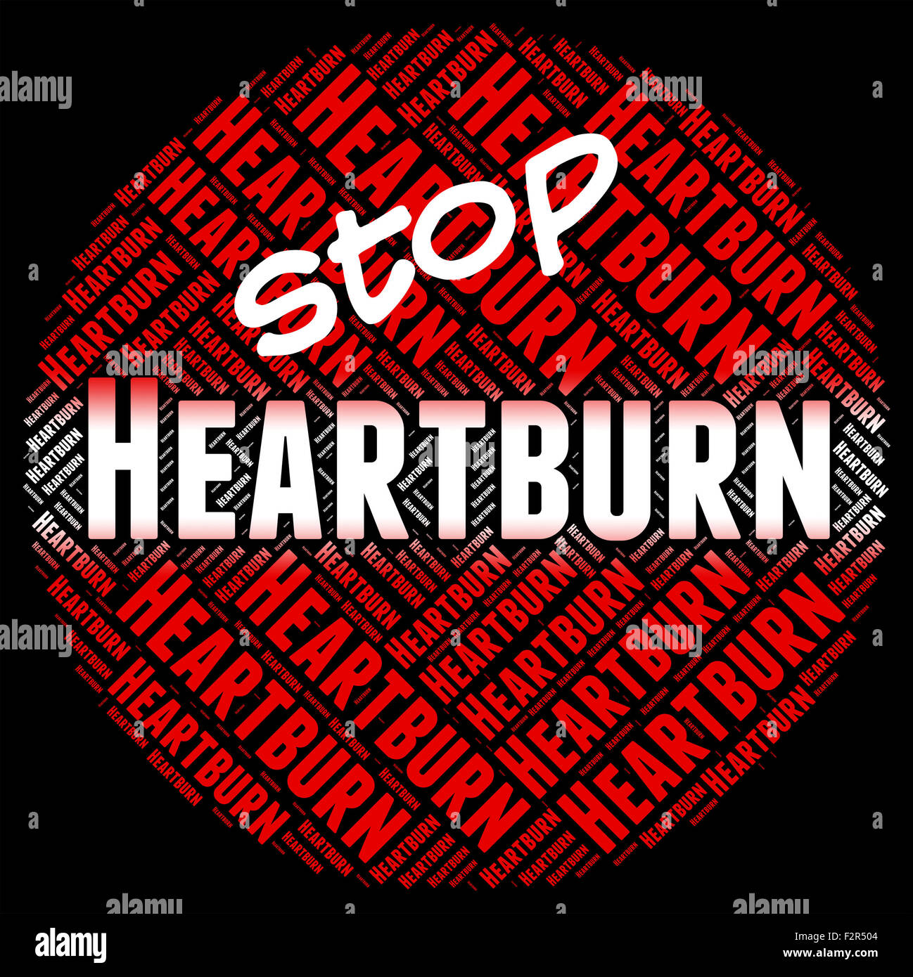 Stop Heartburn Meaning Warning Sign And Acidity Stock Photo