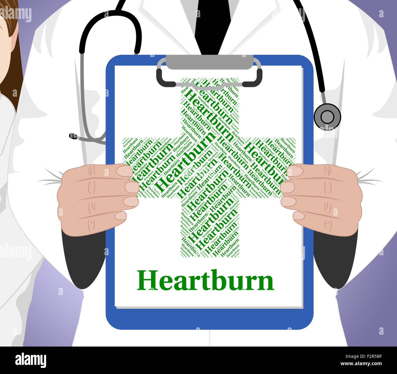 Heartburn Word Meaning Ill Health And Pyrosis Stock Photo