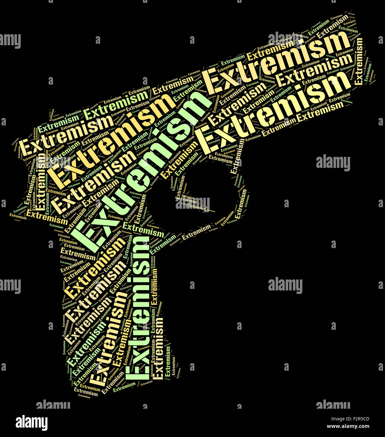 Extremism Word Showing Sectarianism Chauvinism And Extreme Stock Photo