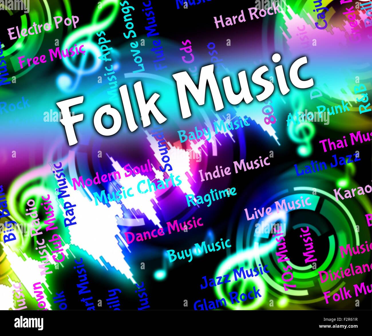 Folk Music Meaning Sound Track And Singing Stock Photo Alamy