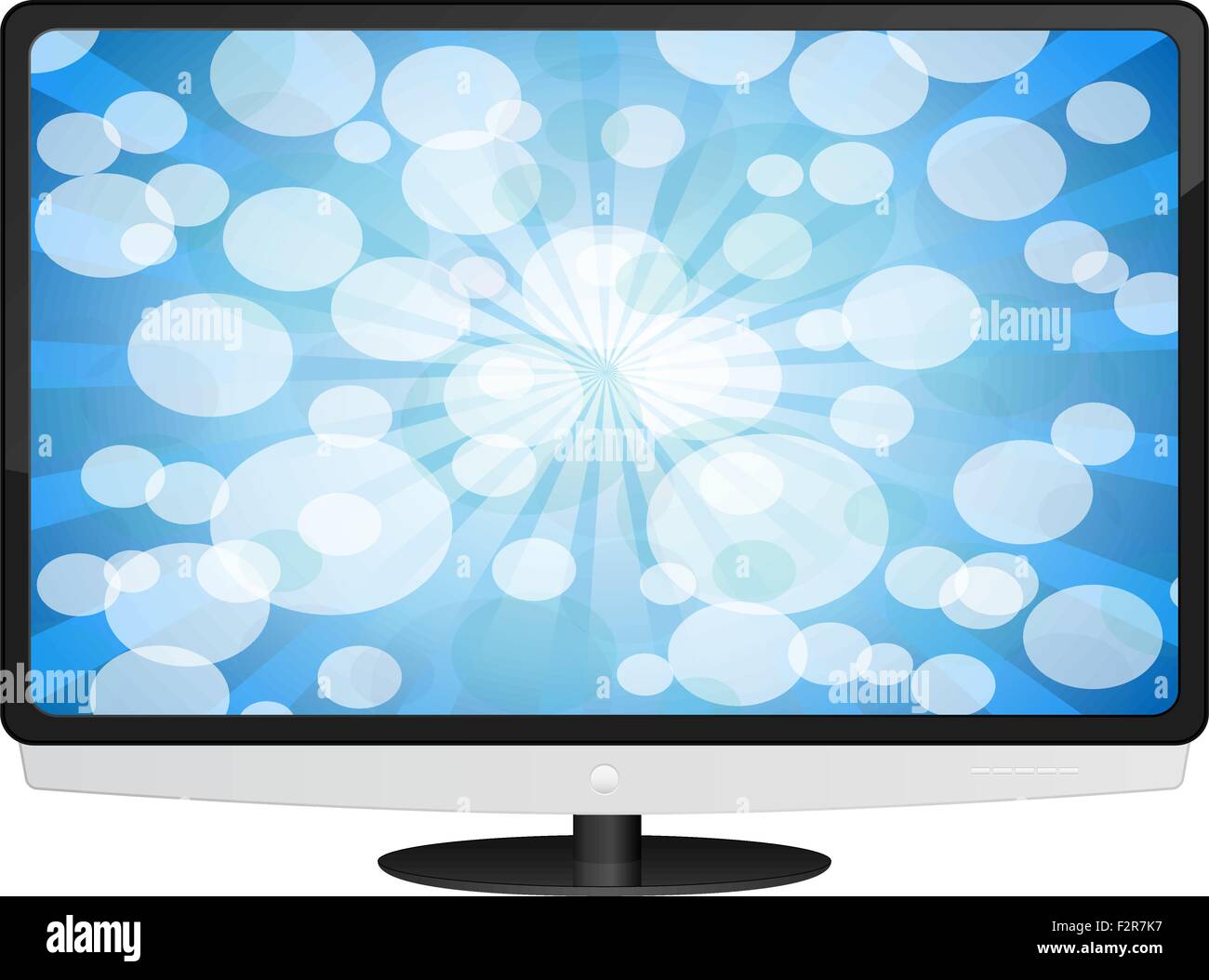 Lcd tv with abstract bokeh background. Vector illustration. Stock Vector