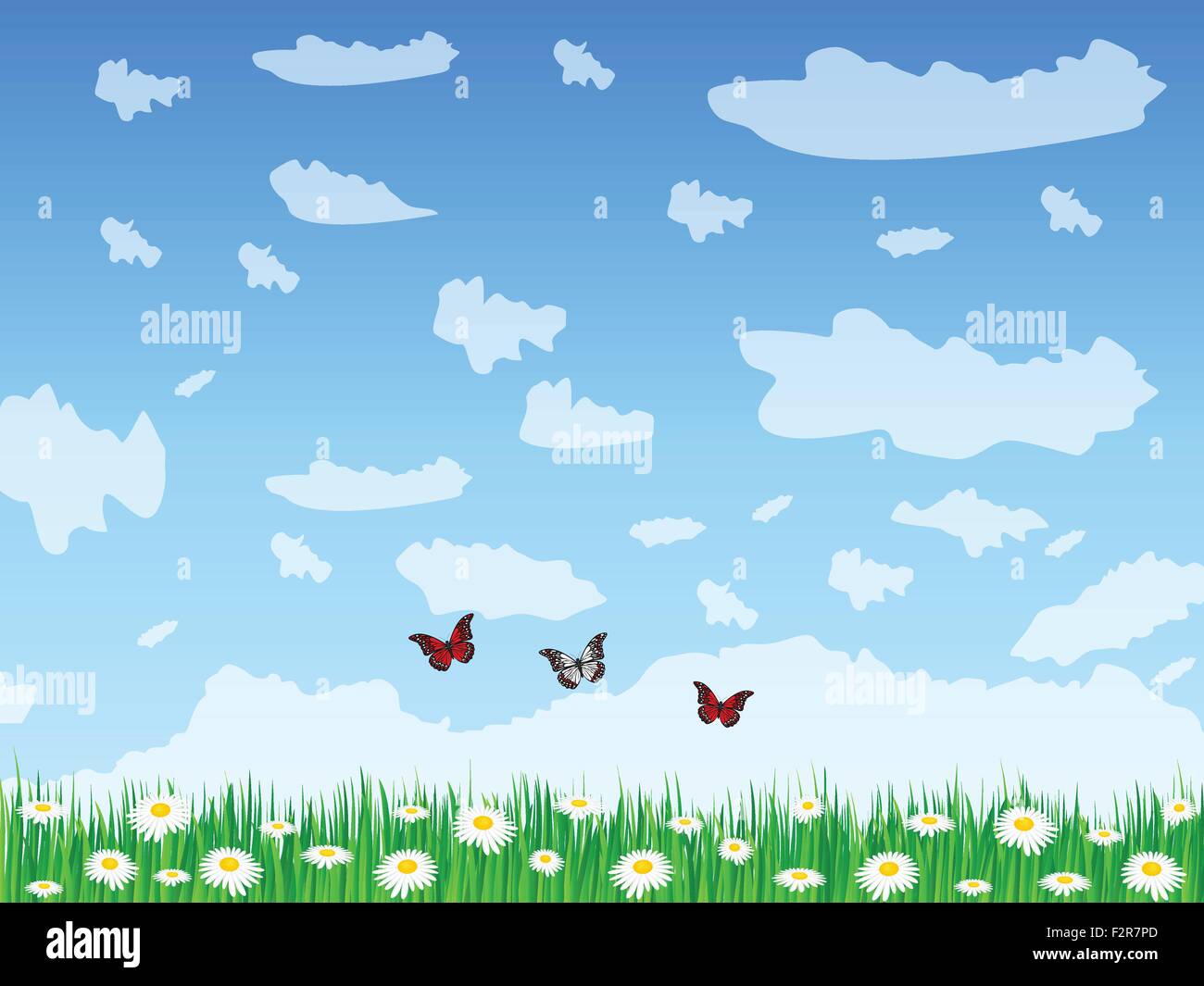 Beautiful rural landscape view. Vector illustration Stock Vector Image ...