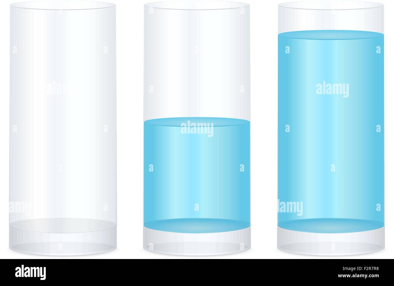 Glass or cup filled with water and empty Vector Image