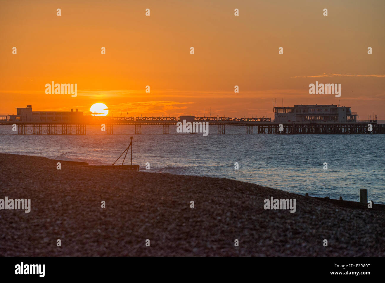 Worthing West Sussex UK, Tuesday 23rd September 2015. UK Weather, Worthing starts its day with