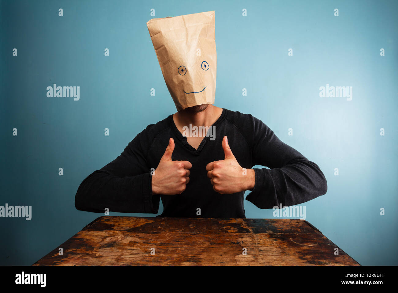 Head in a paper bag Stock Photo - Alamy