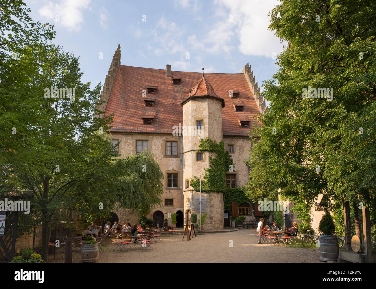Weingut Schloss Sommerhausen, Mainfranken, Lower Franconia, Franconia, Bavaria, Germany Stock Photo