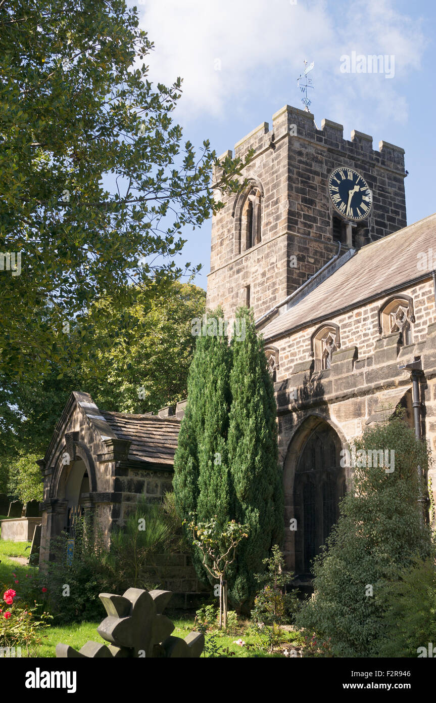 All Saints church tower Otley, West Yorkshire, England, UK Stock Photo