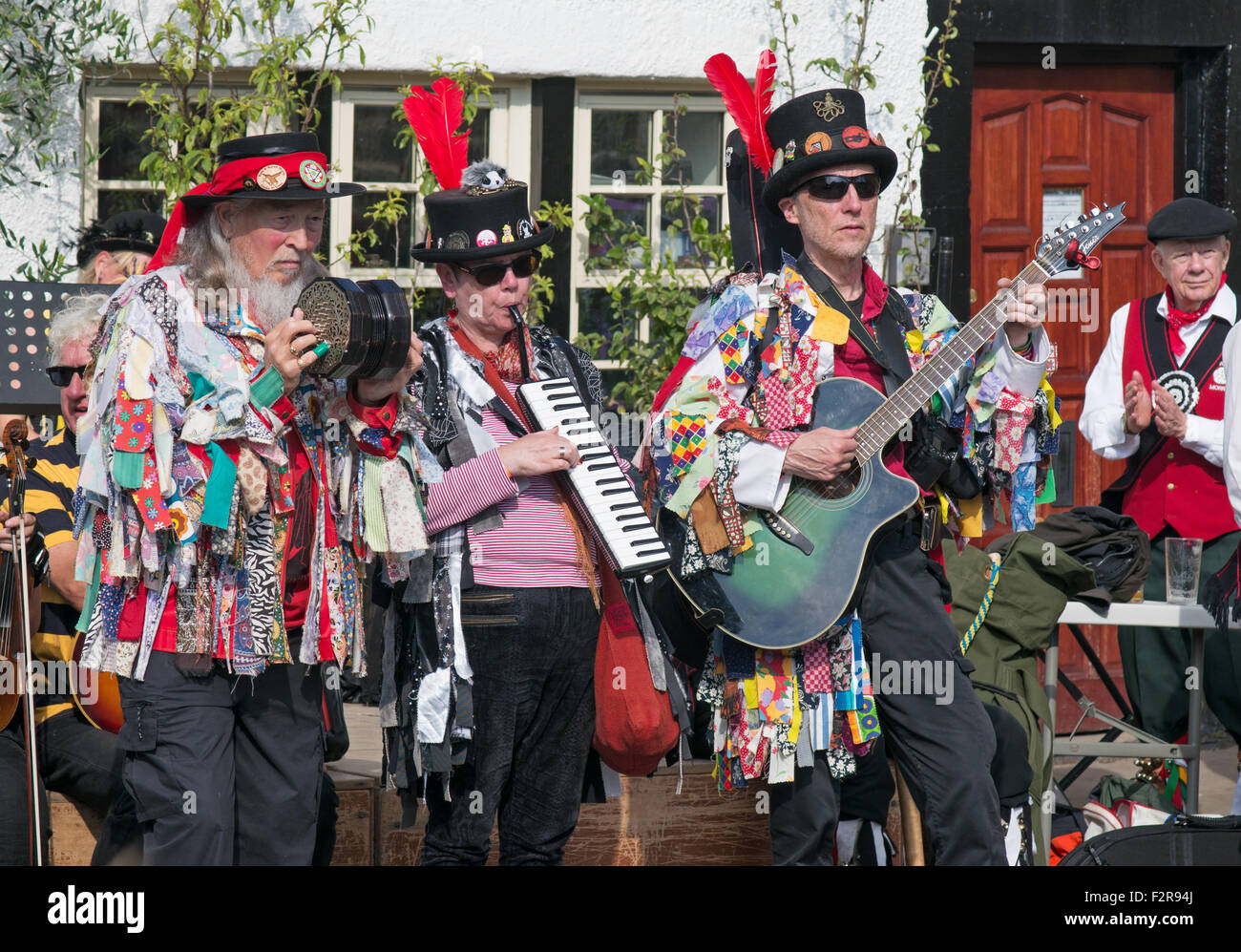 Ragged Robin Morris dance musicians playing at Otley, West Yorkshire, England, UK Stock Photo