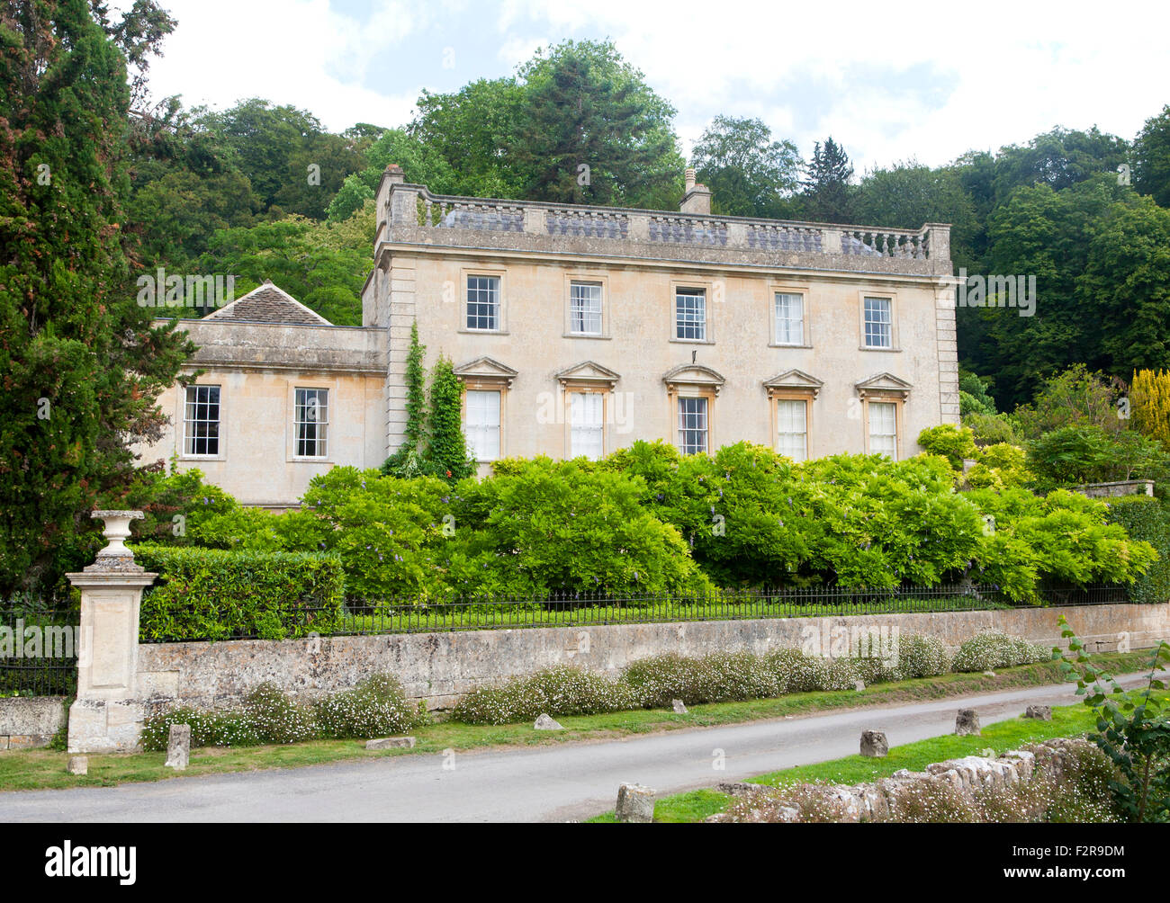Classical frontage of Iford Manor house, near Bradford on Avon, Wiltshire, England, UK Stock Photo