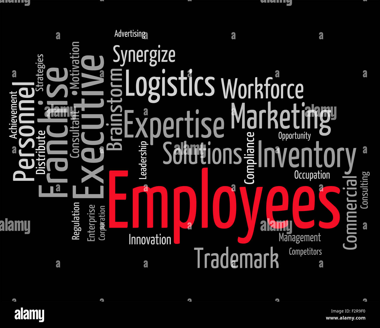 Employees Word Meaning Member Of Staff And Hired Person Stock Photo Alamy