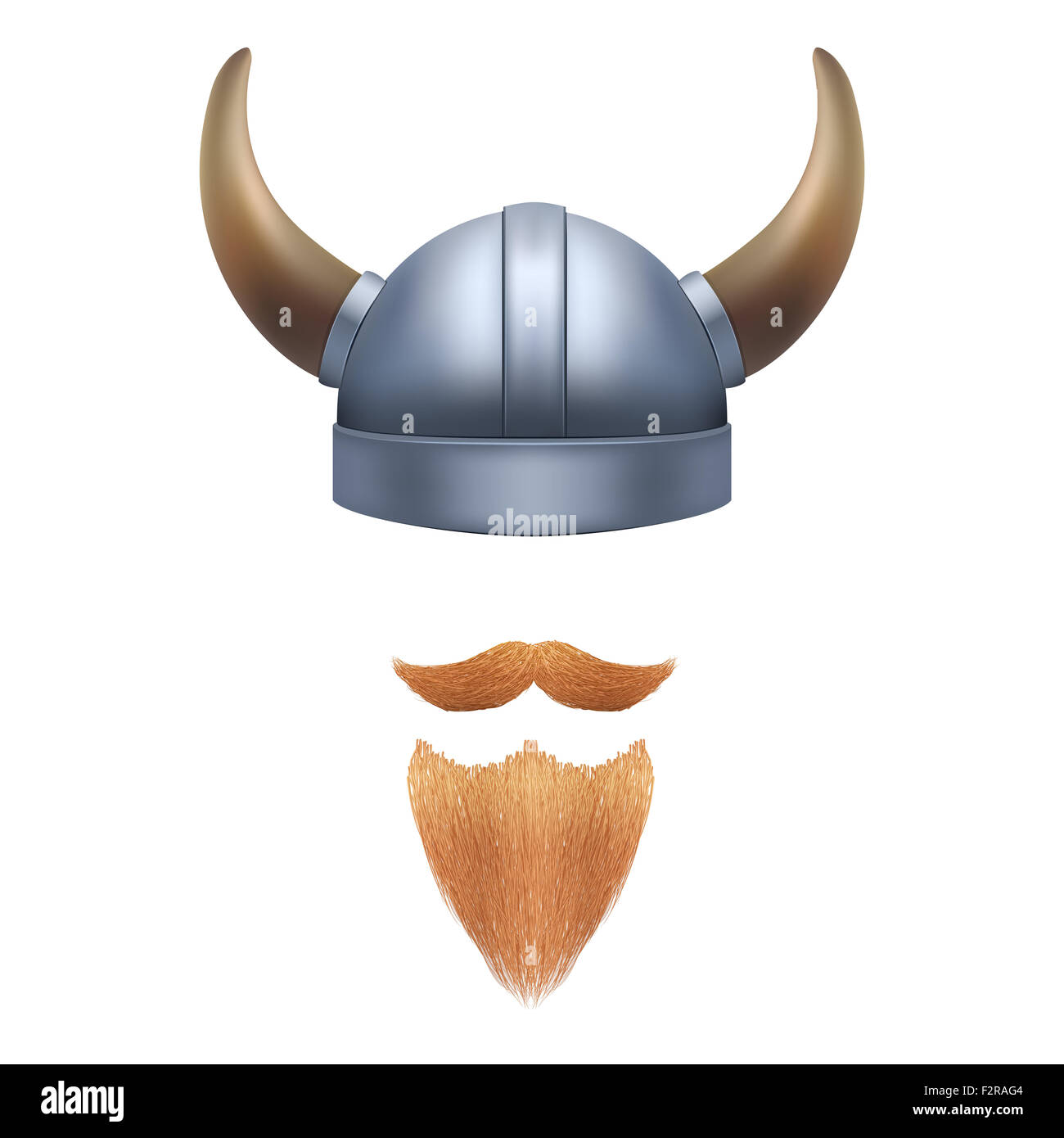 Viking helmet with horns isolated Stock Photo
