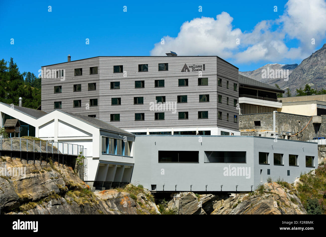Youth hostel wellnessHostel4000, Saas-Fee, Valais, Switzerland Stock