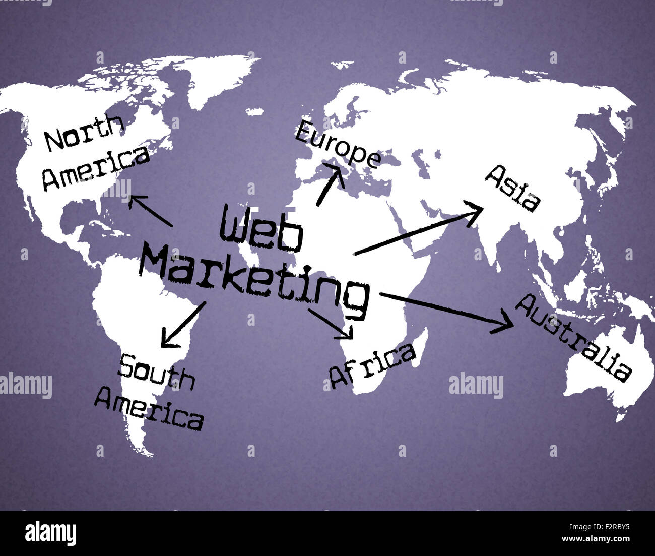 Web Marketing Indicating Advertising Websites And Promotions Stock Photo