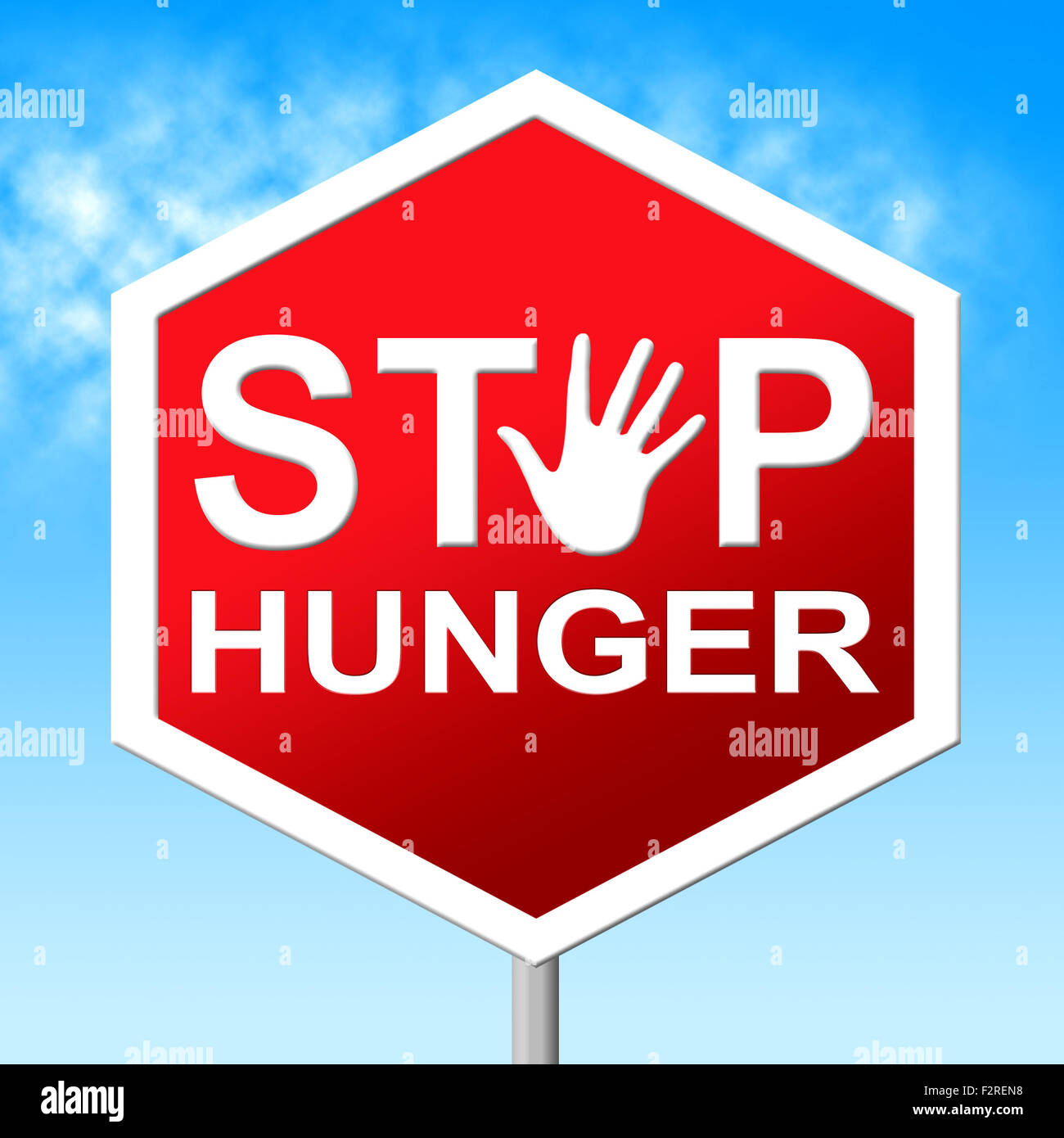 Hunger Stop Indicating Lack Of Food And Warning Sign Stock Photo Alamy