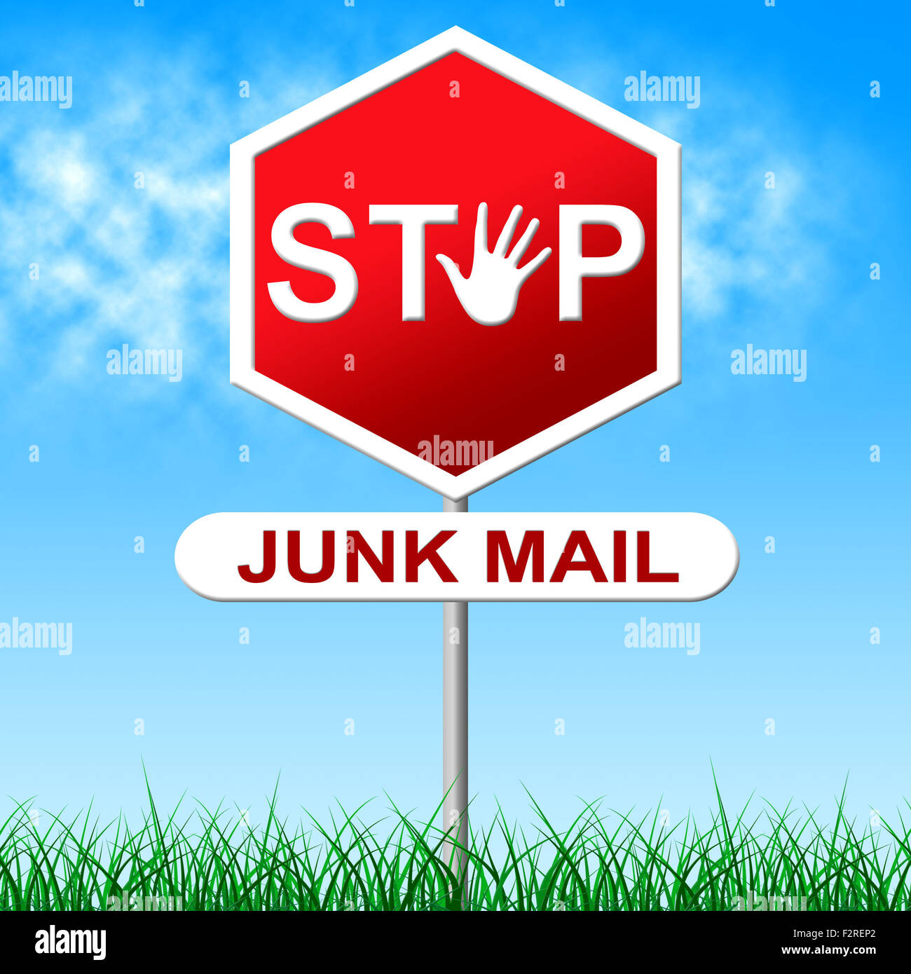 Stop Junk Mail Representing Warning Sign And Forbidden Stock Photo Alamy