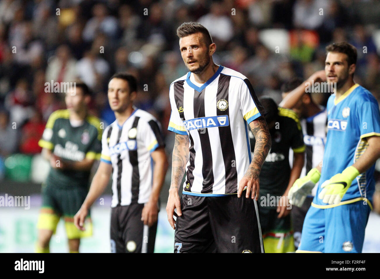 Udine, Italy. 22nd September, 2015. : Udinese's forward Cyril Thereau during the Italian Serie A football match between Udinese Calcio v AC Milan at Friuli Stadium on 22 Semptember, 2015 in Udine. Credit:  Andrea Spinelli/Alamy Live News Stock Photo