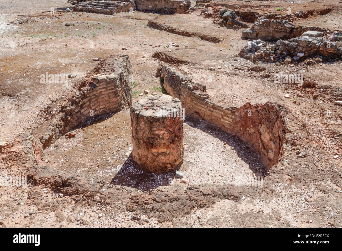 Ancient Roman kilns, fire chamber for baking pottery, ruins at Fuengirola, Andalusia, Spain. Stock Photo