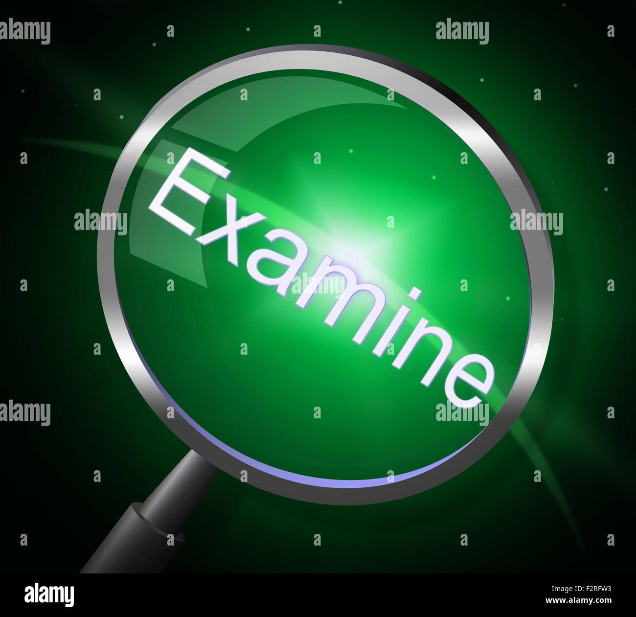 Examine Magnifier Meaning Check Up And Searches Stock Photo Alamy