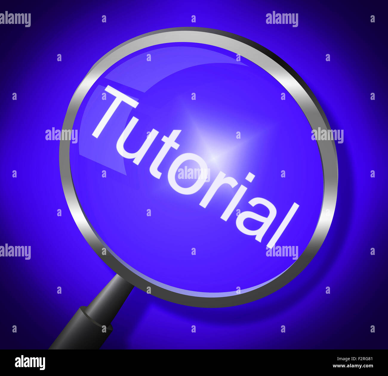 Tutorial Magnifier Meaning School Research And Schooling Stock Photo