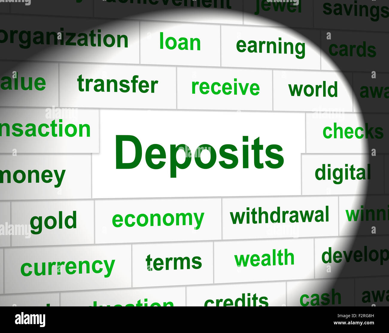 Deposits Finance Meaning Down Payment And Profit Stock Photo