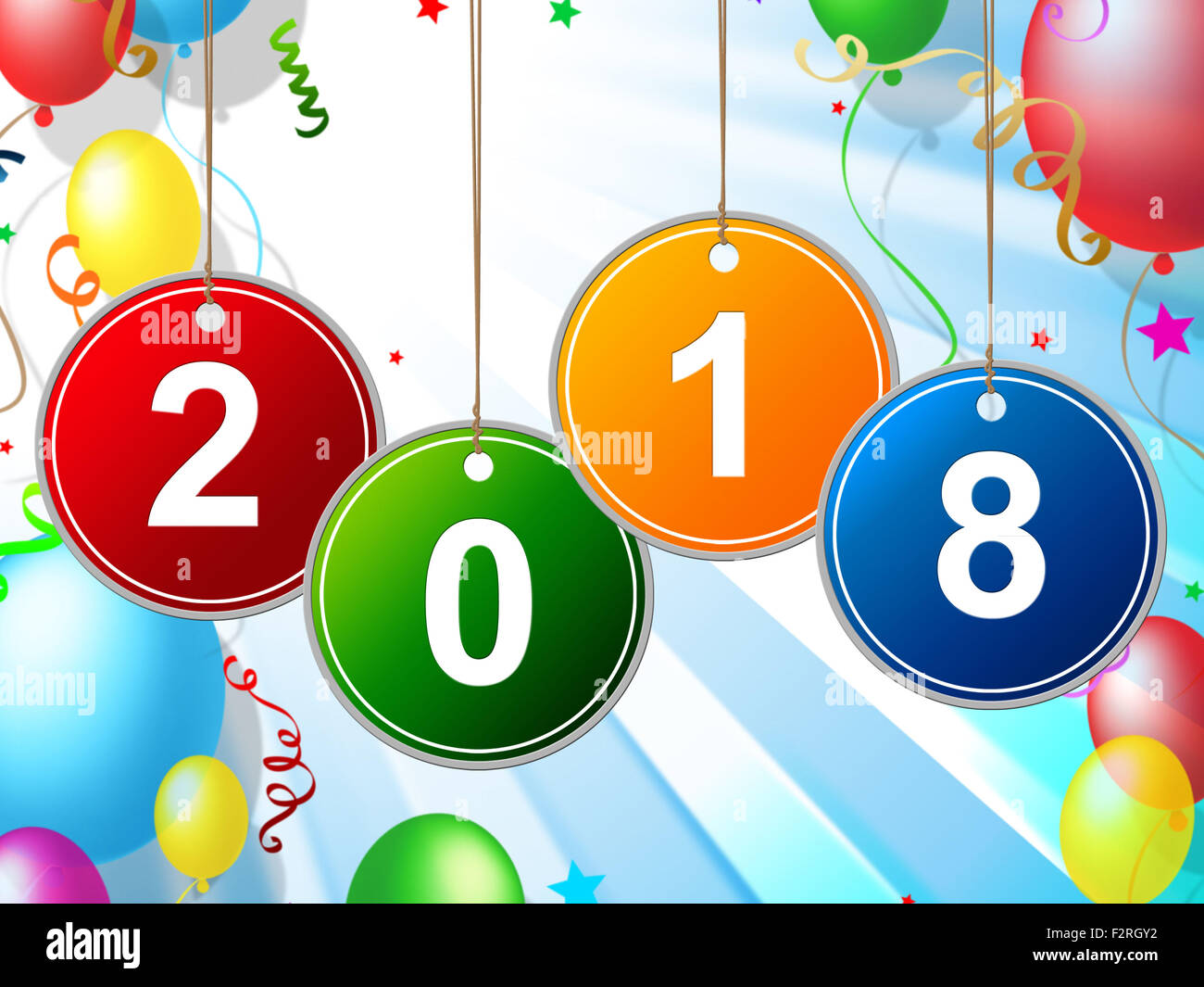 New Year Meaning Two Thousand Eighteen And Celebrate Stock Photo Alamy