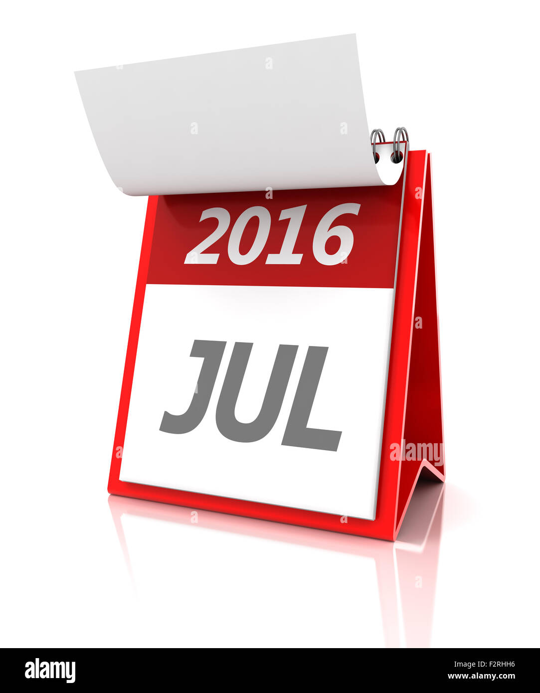 July of 2016 calendar, 3d render Stock Photo