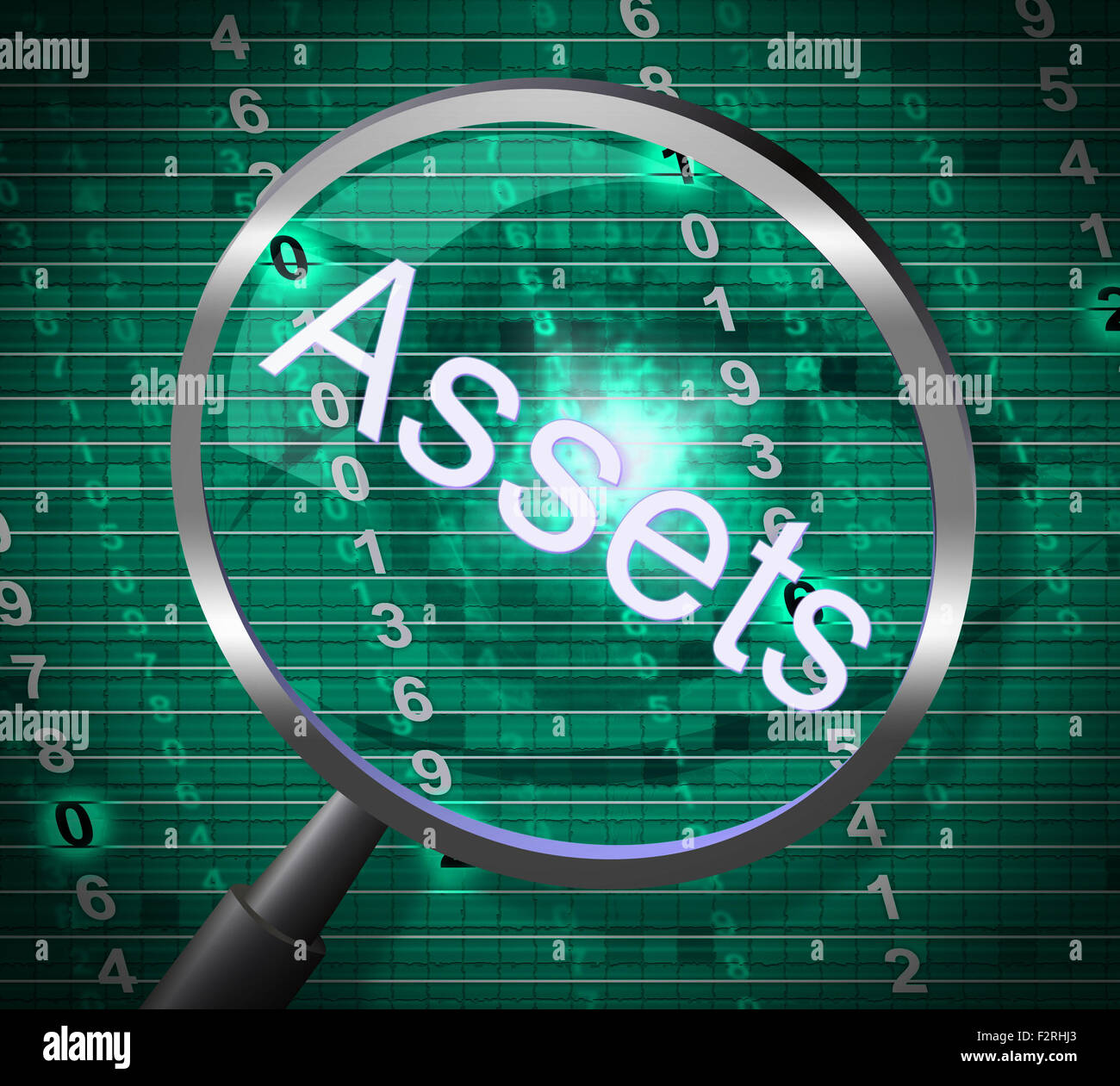 Magnifier Assets Meaning Magnification Magnify And Goods Stock Photo