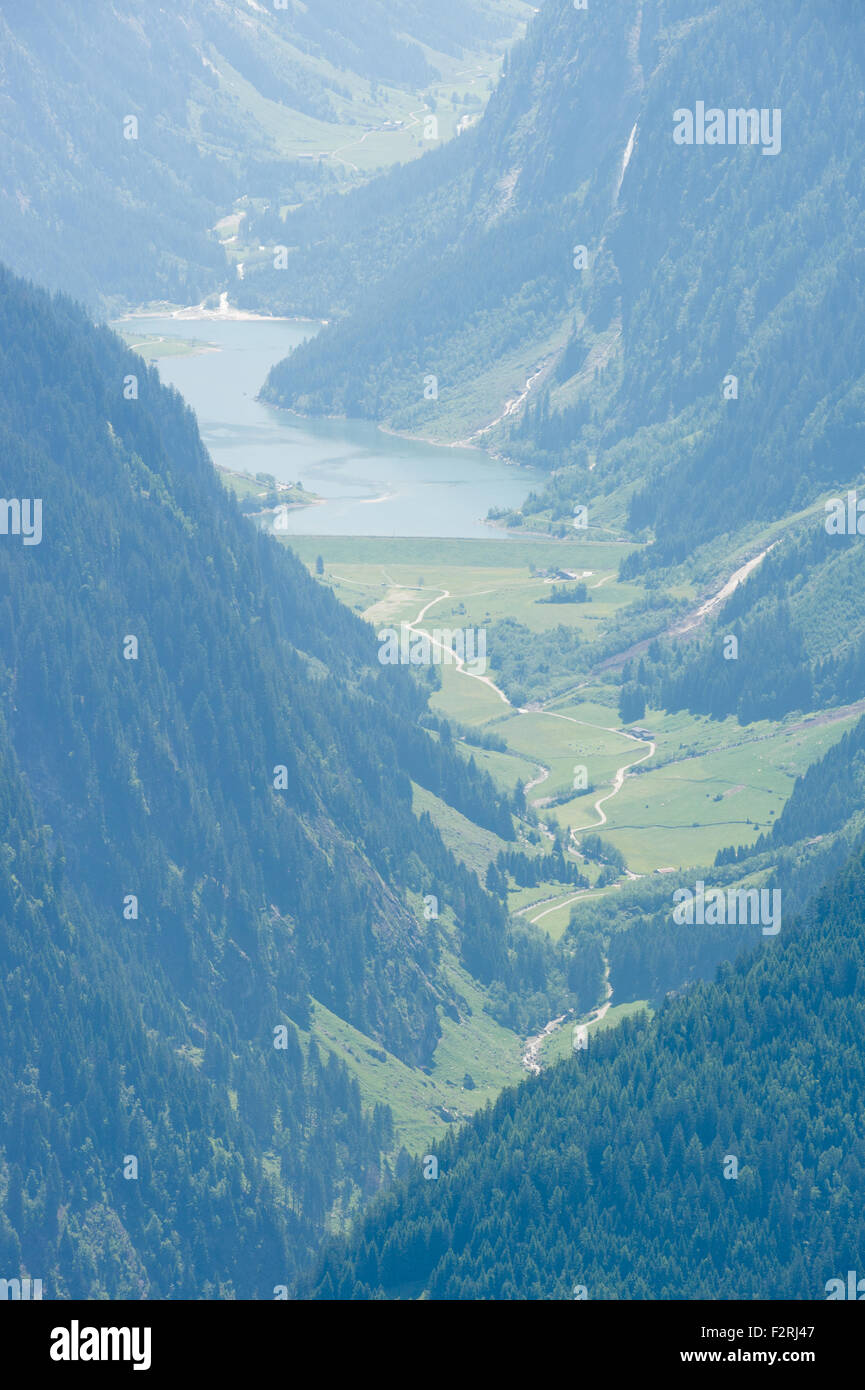 Upper mountain valley in Zillertal, Austria Stock Photo
