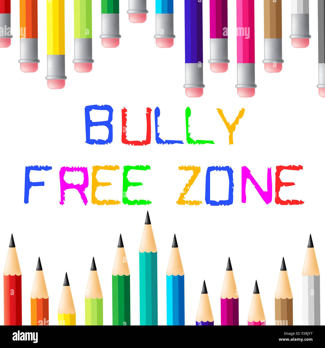 Bully Free Zone Meaning No Bullying And Assistance Stock Photo Alamy