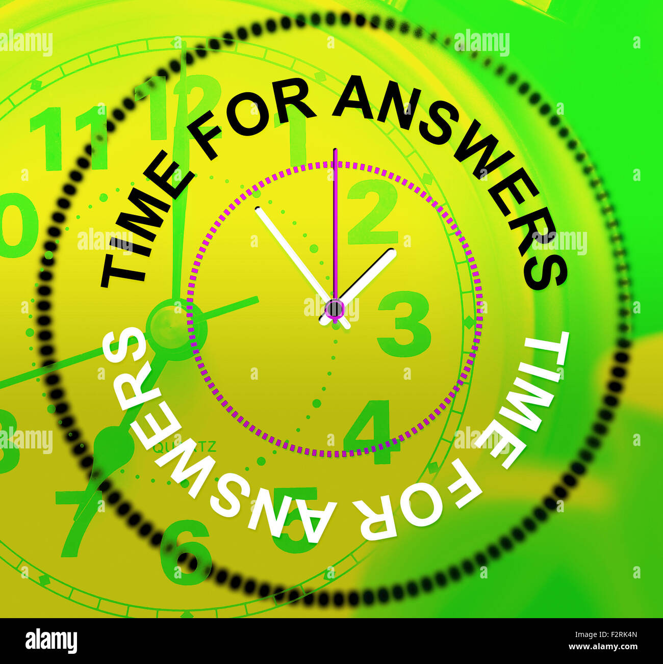 Time For Answers Showing Answering Information And Support Stock Photo