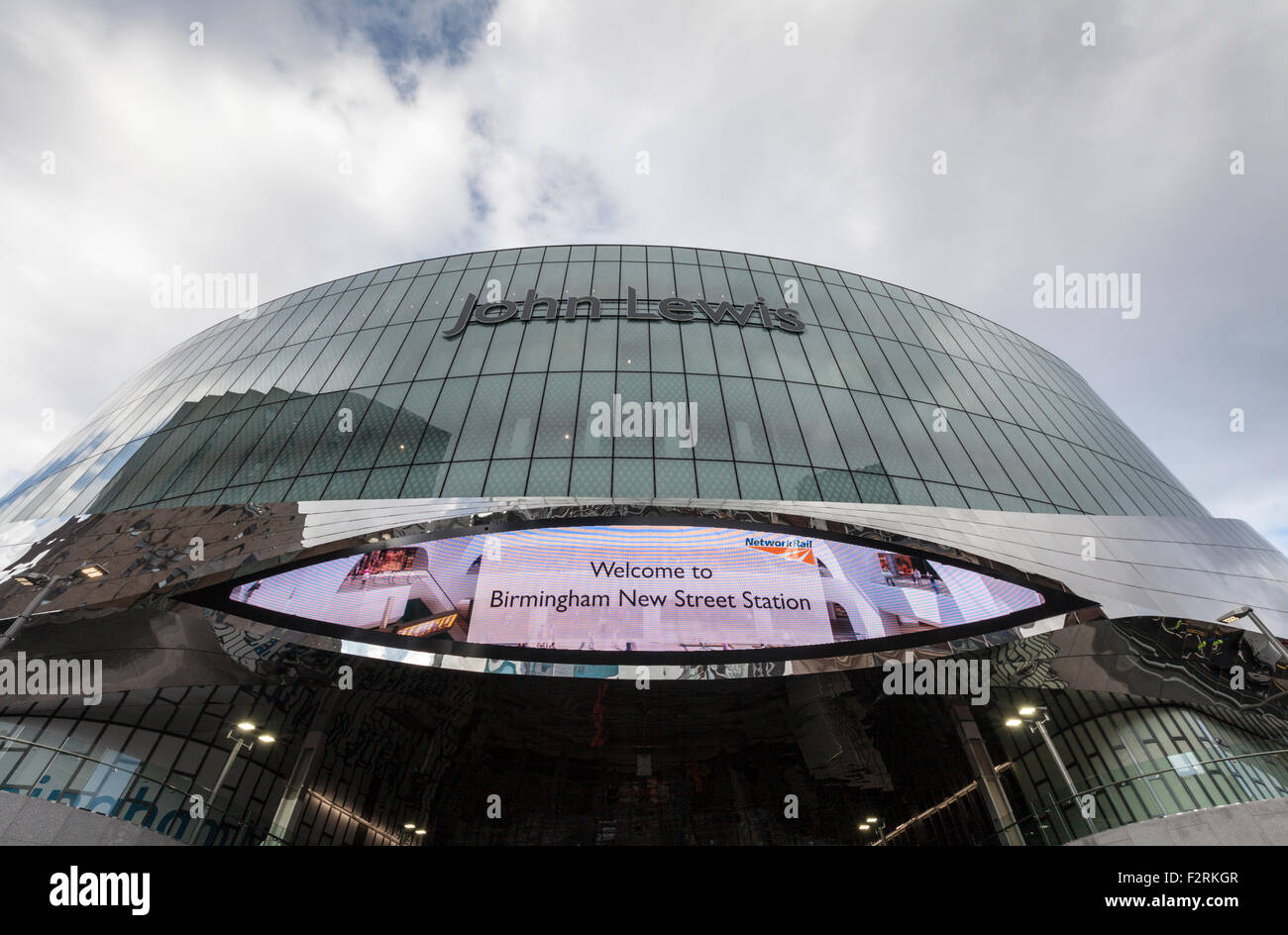 The entrance to New Street Station below the John Lewis department store, Birmingham, England Stock Photo