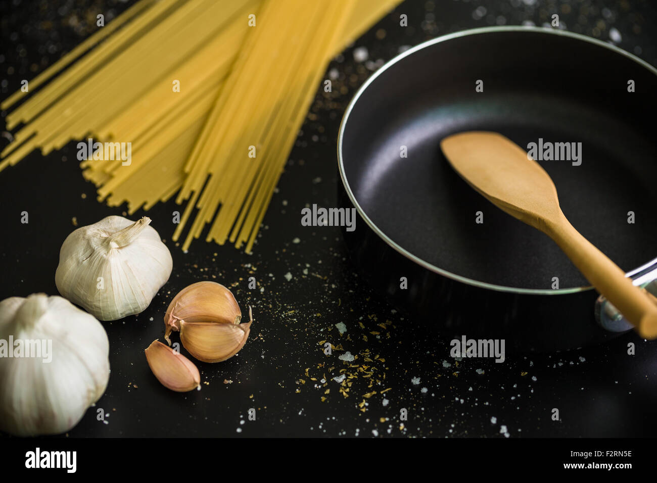 Raw material and ingredient for Italian pasta recipe Stock Photo Alamy