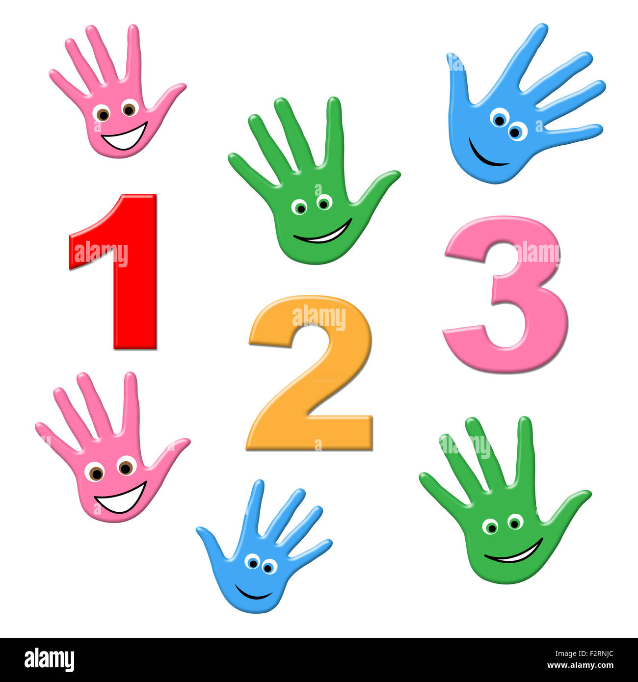 Counting Kids Representing One Two Three And Counter Stock Photo - Alamy