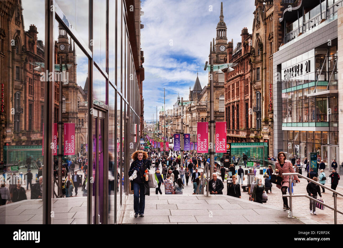 Shopping in Buchanan Street, Glasgow, Scotland, UK Stock Photo Alamy