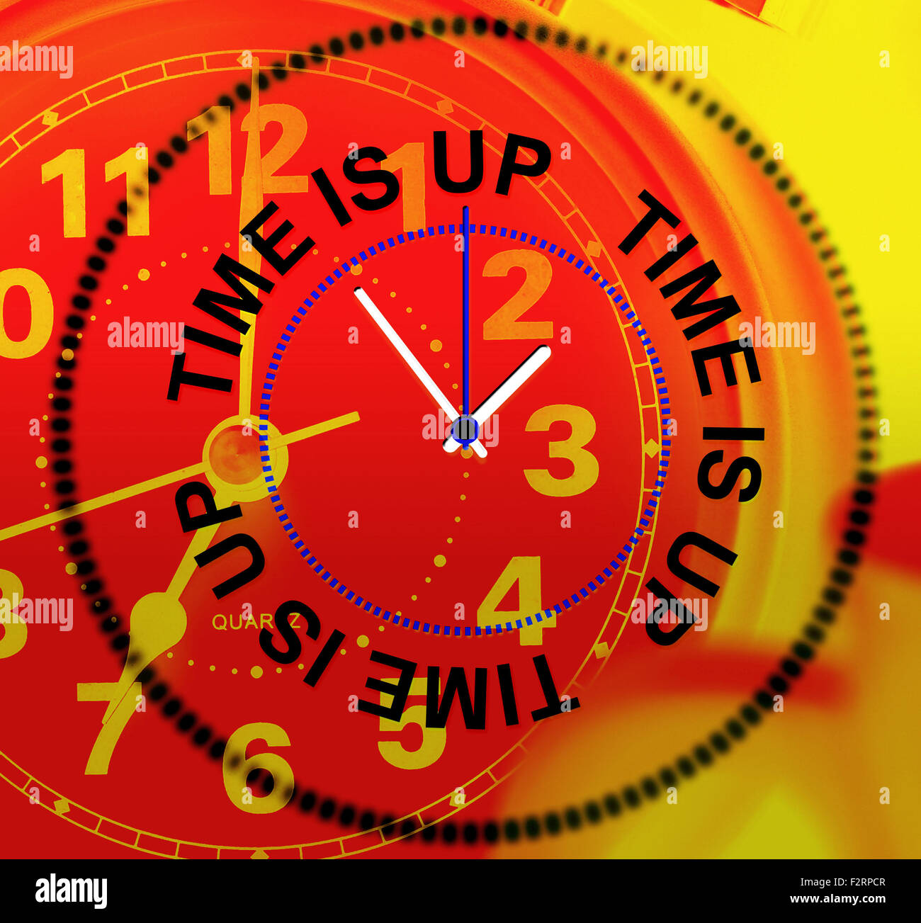Time Is Up Indicating Being Late And Clock Stock Photo Alamy