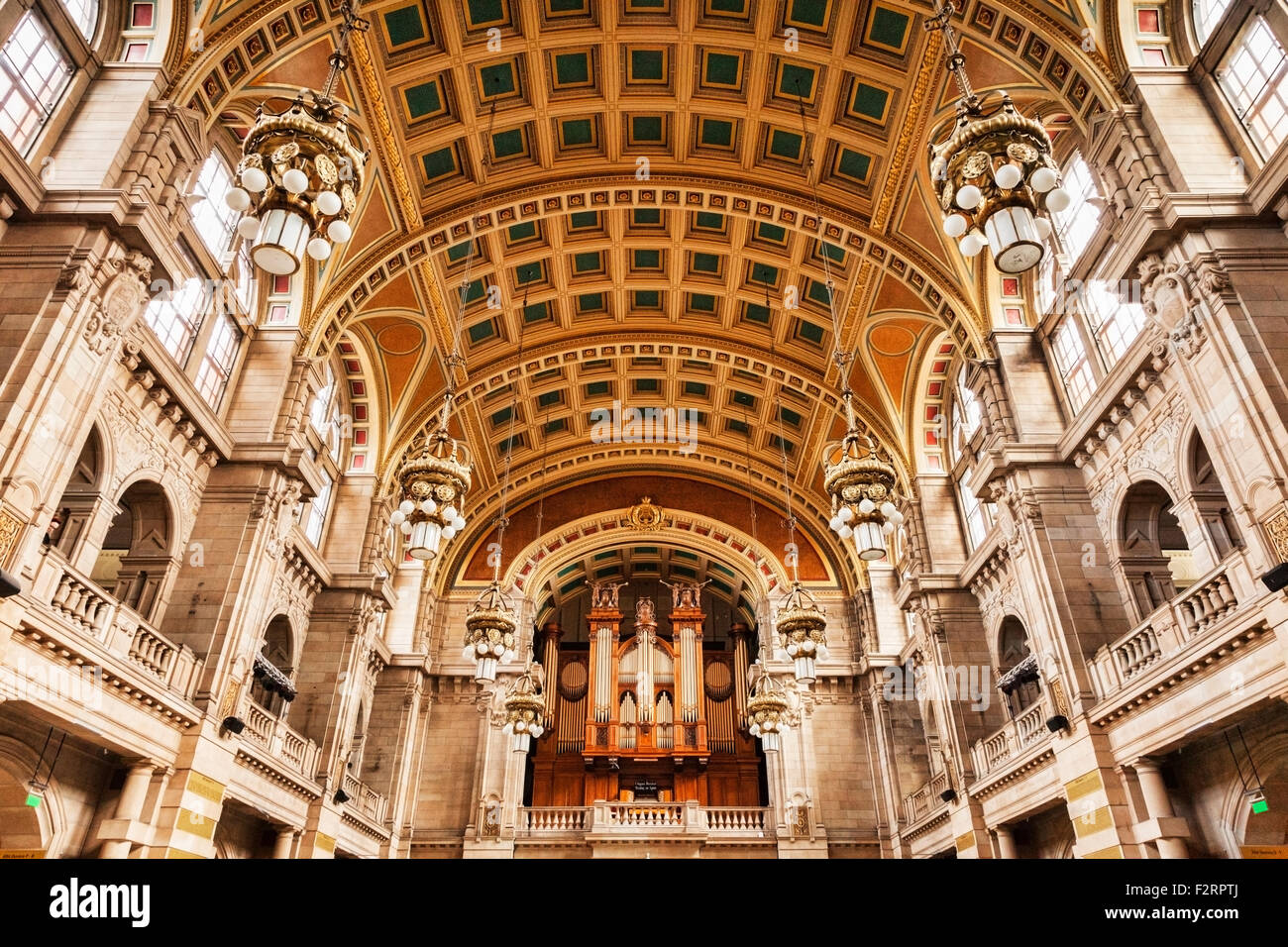 Central Hall, Kelvingrove Art Gallery and Museum, Glasgow, Scotland, UK. Stock Photo