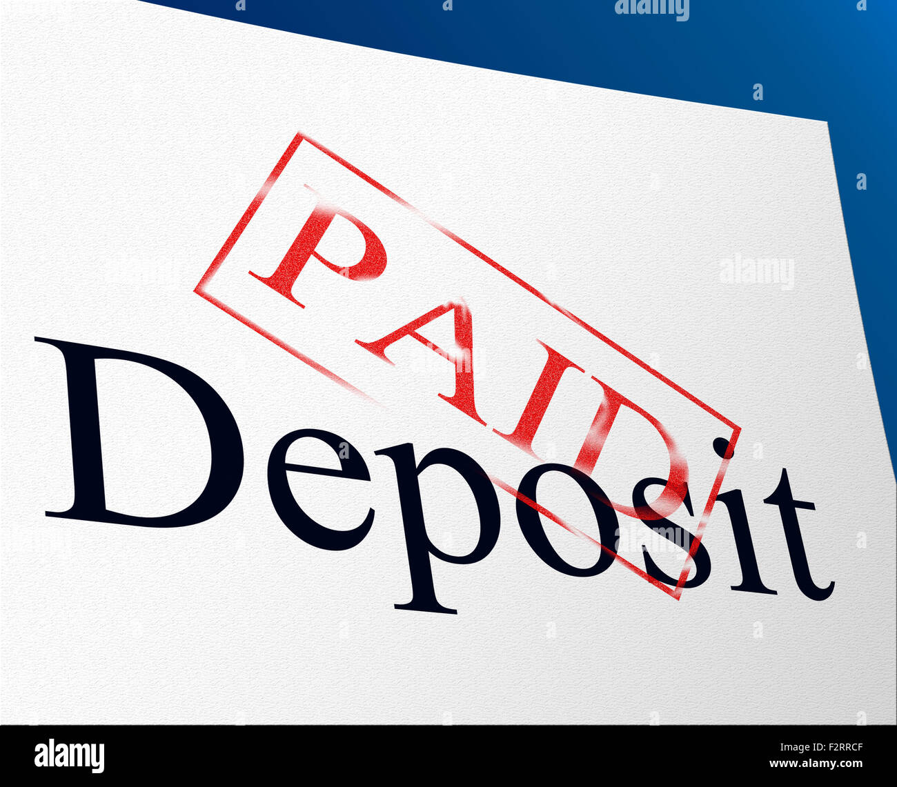 Paid Deposit Representing Part Payment And Paying Stock Photo