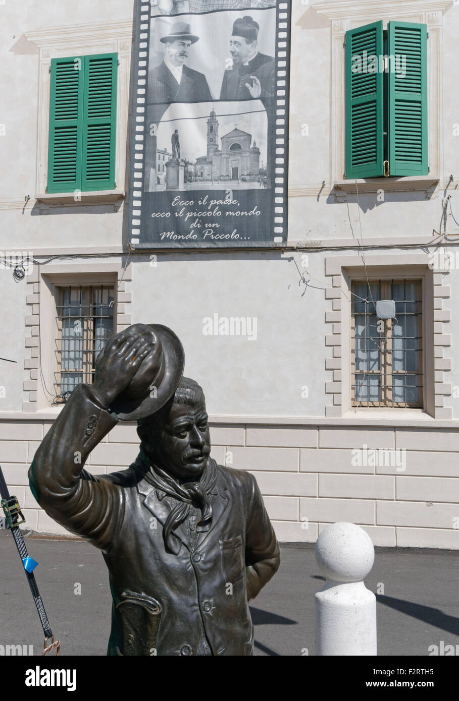 the statue of Peppone, Brescello, Reggio Emilia province. Emilia Romagna, Italy Stock Photo
