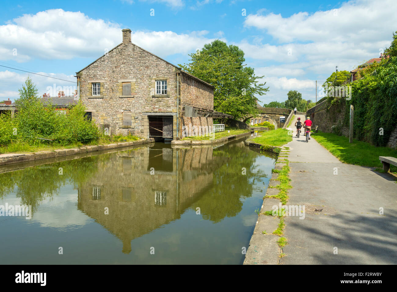Former canal warehouse on the Macclesfield canal at Marple, Greater Manchester, England, UK. Stock Photo