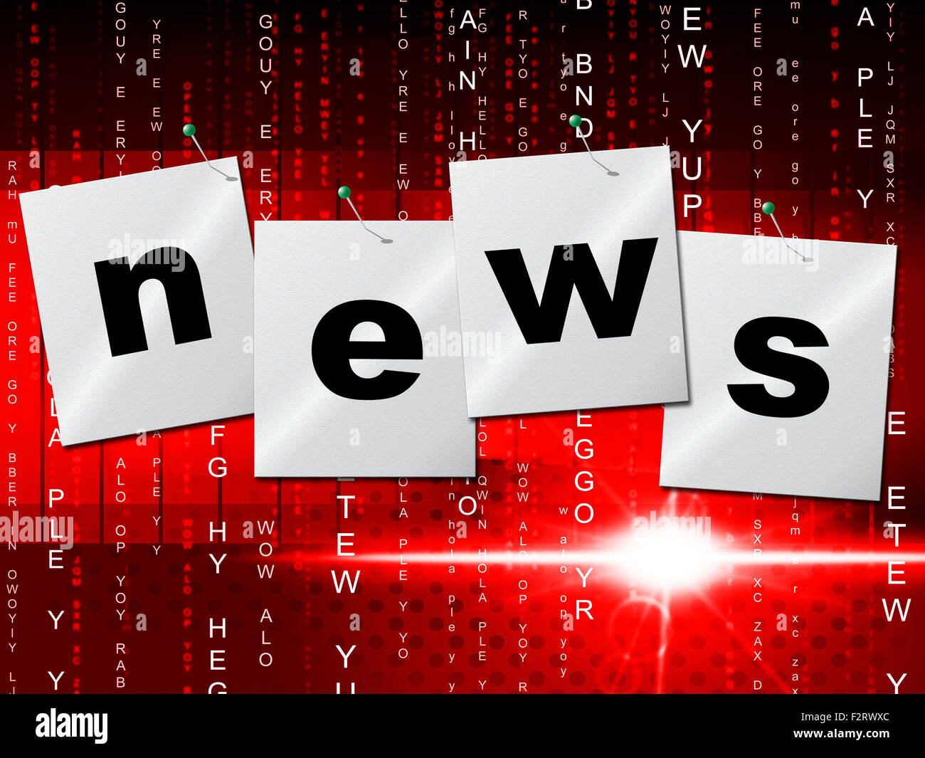 News Media Indicating Info Tv And Headlines Stock Photo